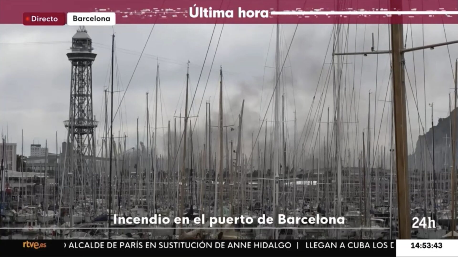 Última hora para el canal 24h desde Barcelona – operador de cámara de televisión en Barcelona
