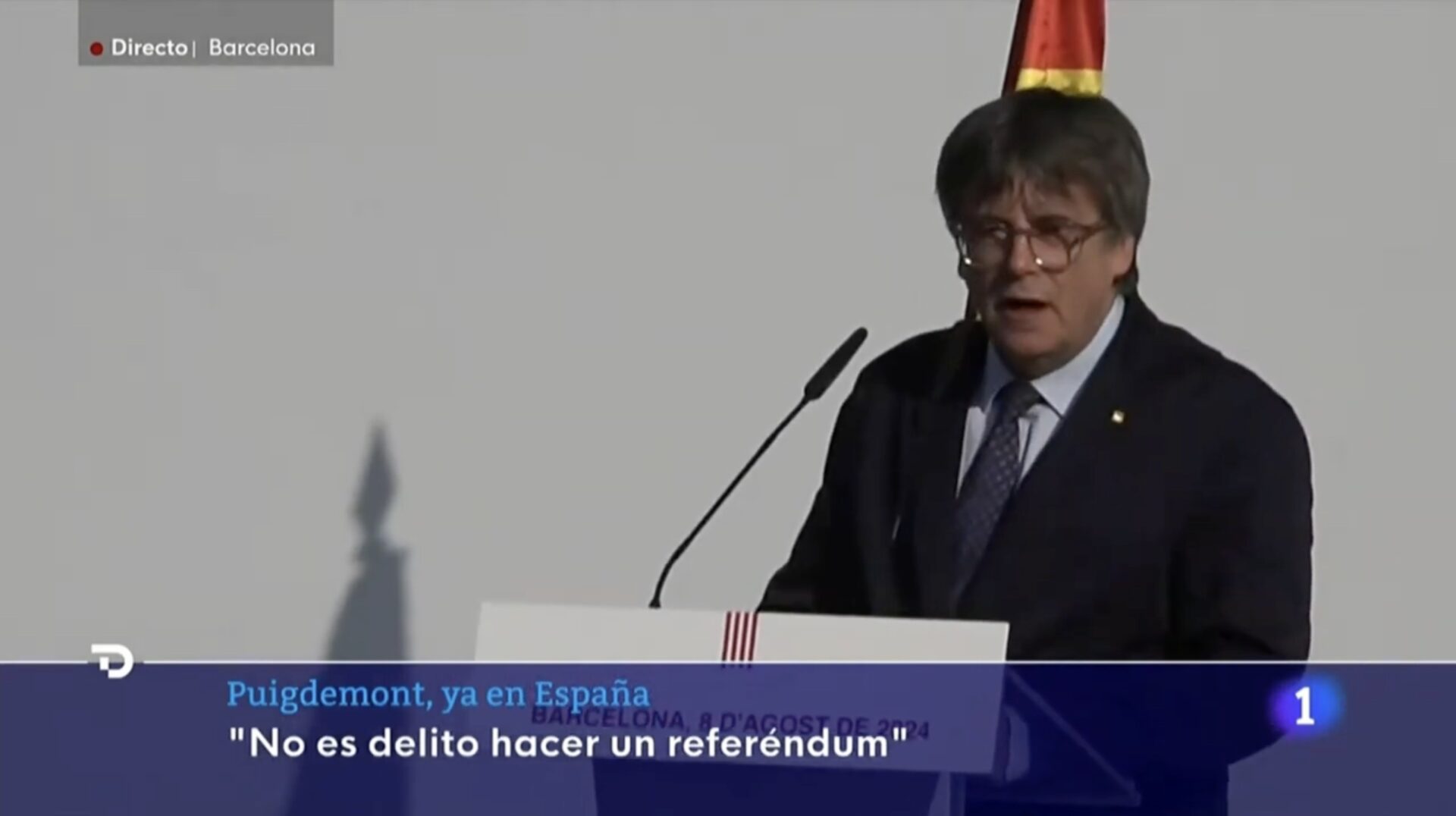 Carles Puigdemont regresa a Cataluña: Cobertura en directo para TVE – operador de cámara de televisión en Barcelona