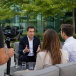 Grabación de un videopodcast en Barcelona