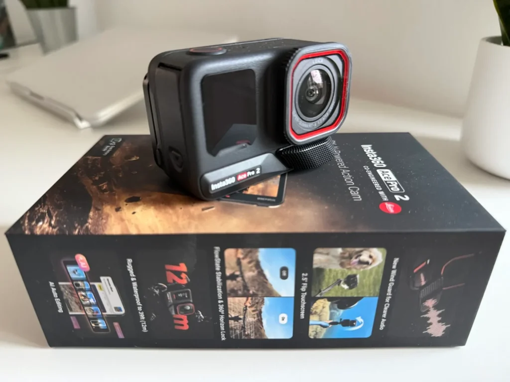 Insta360 Ace Pro 2 para eventos, vista frontal del objetivo